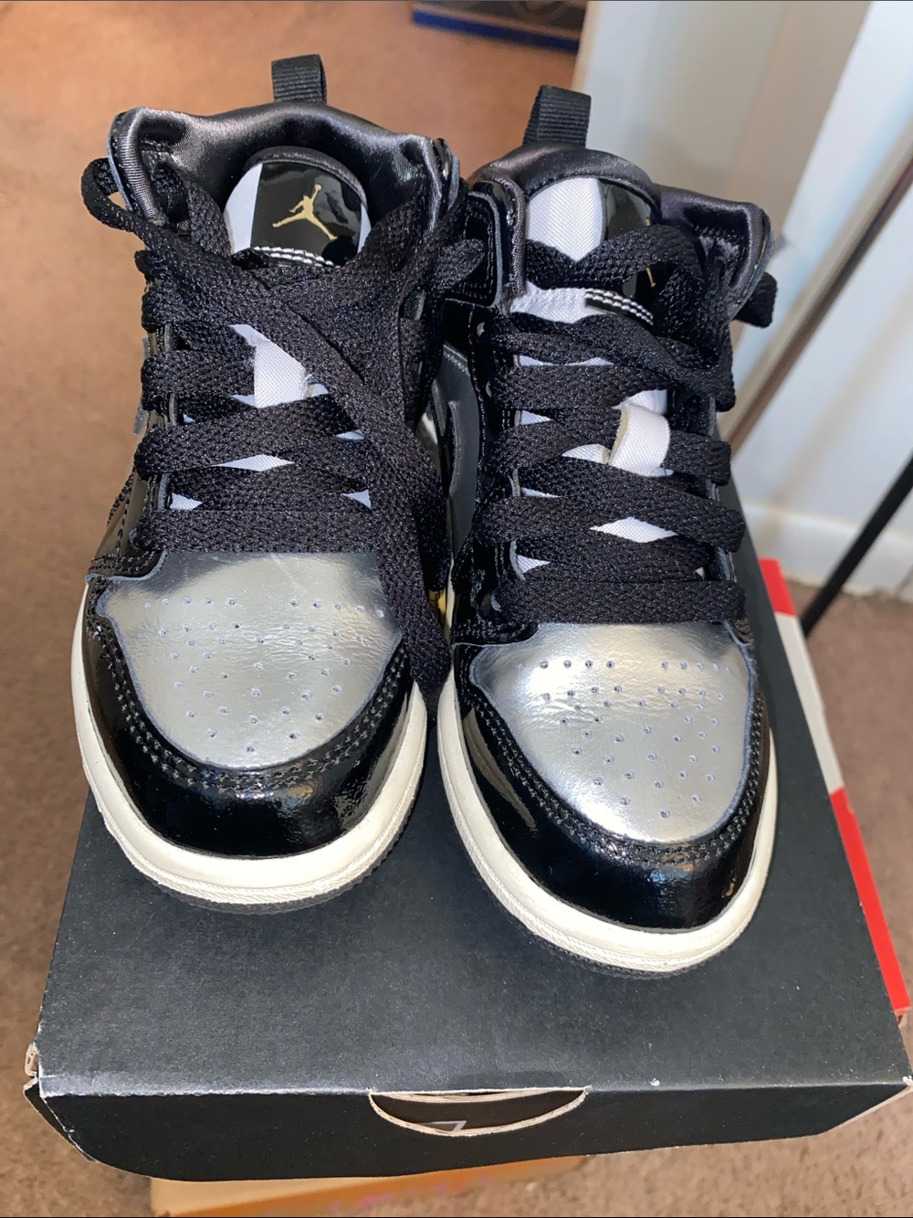 Jordan Kids Black & Metallic Silver Low-Top Sneakers